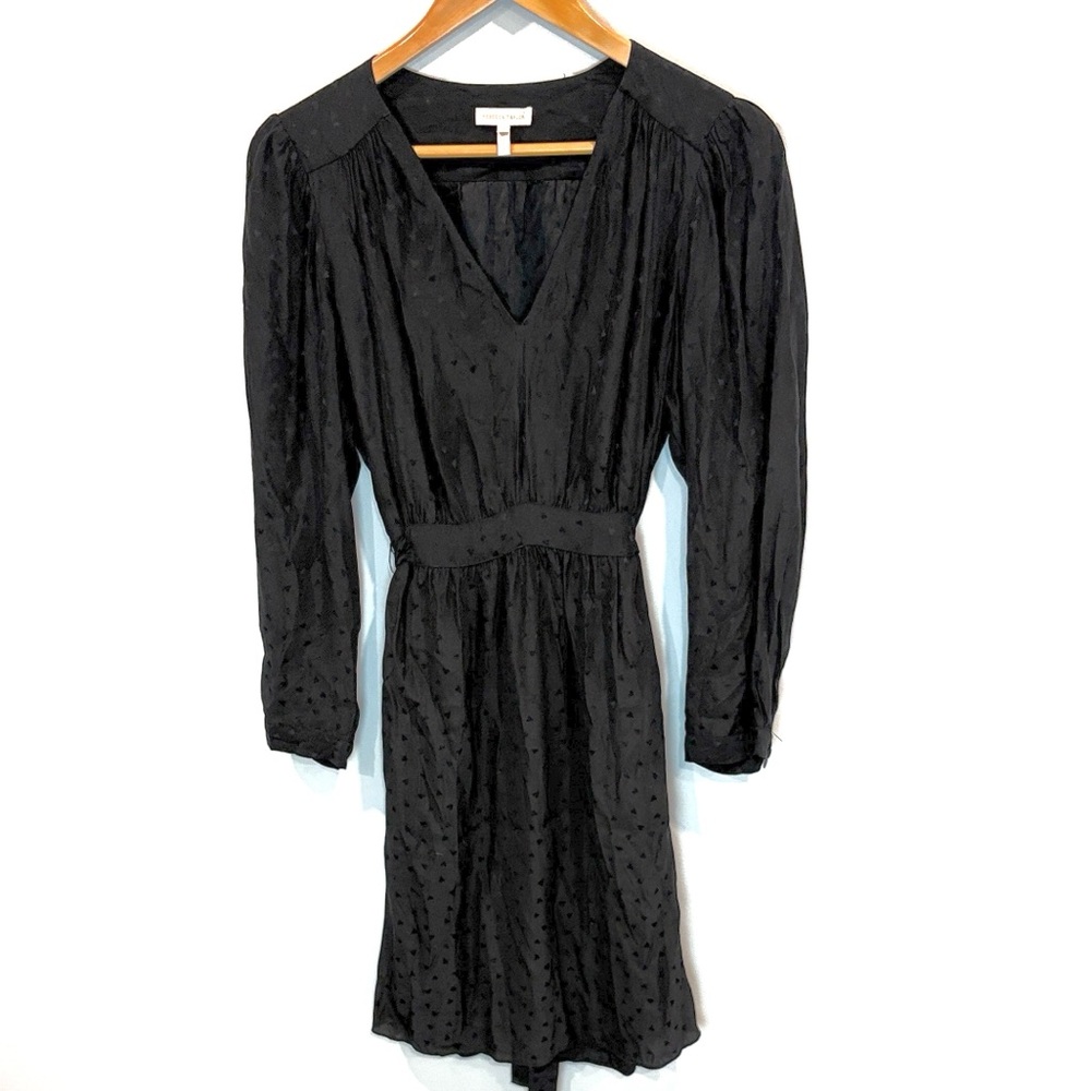 Rebecca Taylor 100% silk Black dress with hearts size 10